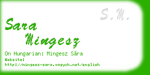 sara mingesz business card