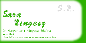 sara mingesz business card